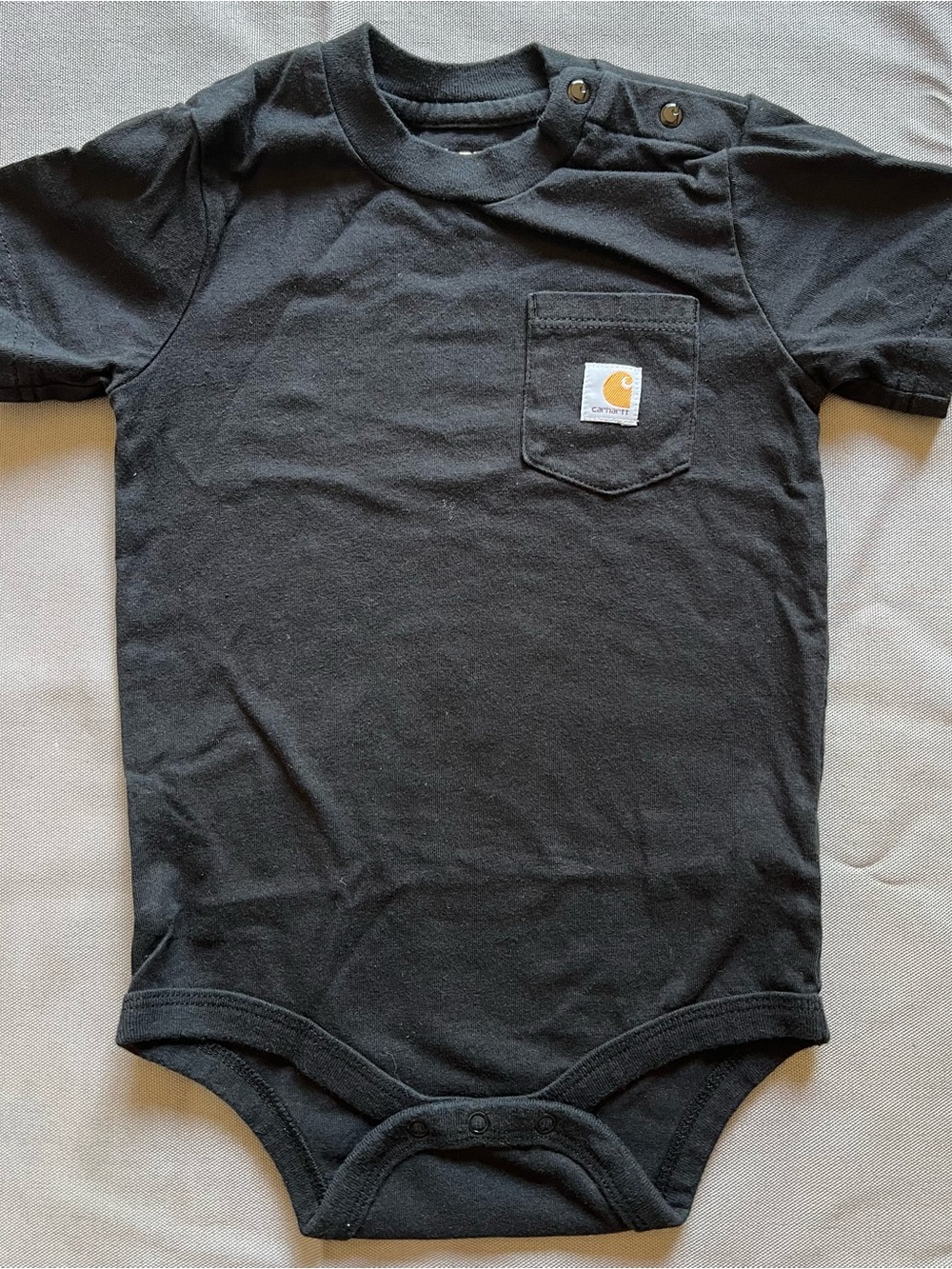 Carhartt Black Short-Sleeve Pocket Bodysuit for Kids